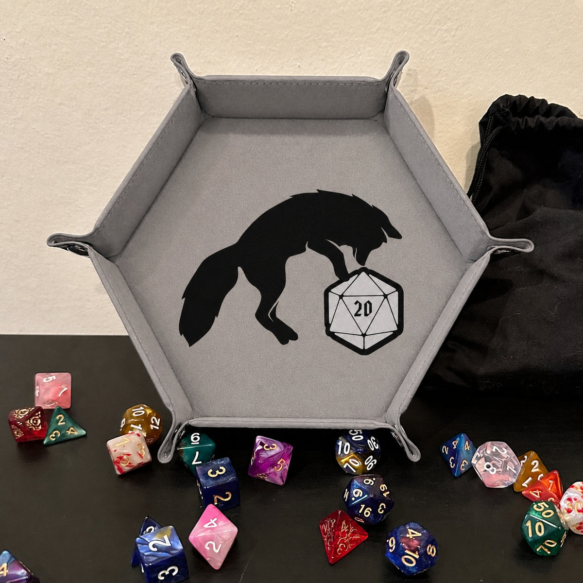 Curious Fox And D20 - DICE TRAY