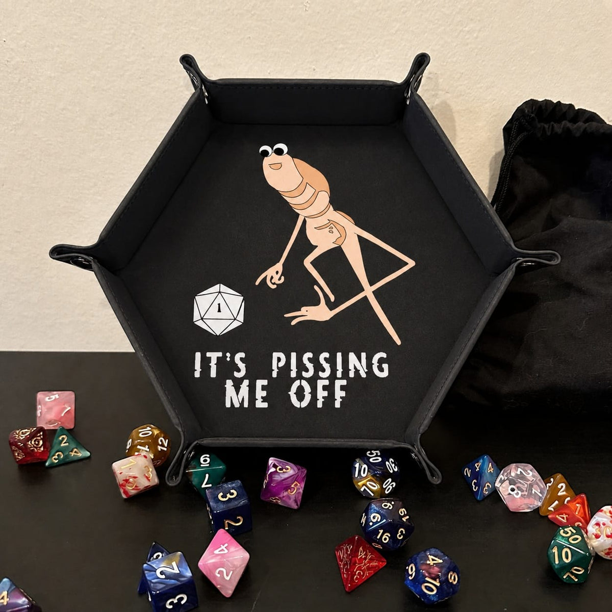 Natural One Rage - DICE TRAY Natural One Rage Dice Tray | Foldable PU Leather D&D Tray