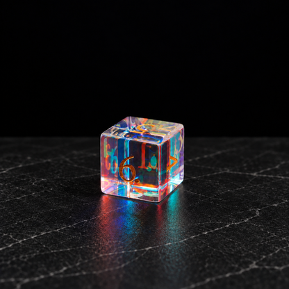 Prismatic Veil Iridescent Crystal gemstone DnD dice set - image 3