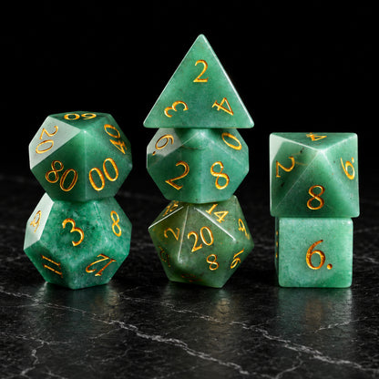 Mintlight Seer - complete seven-piece gemstone dice set