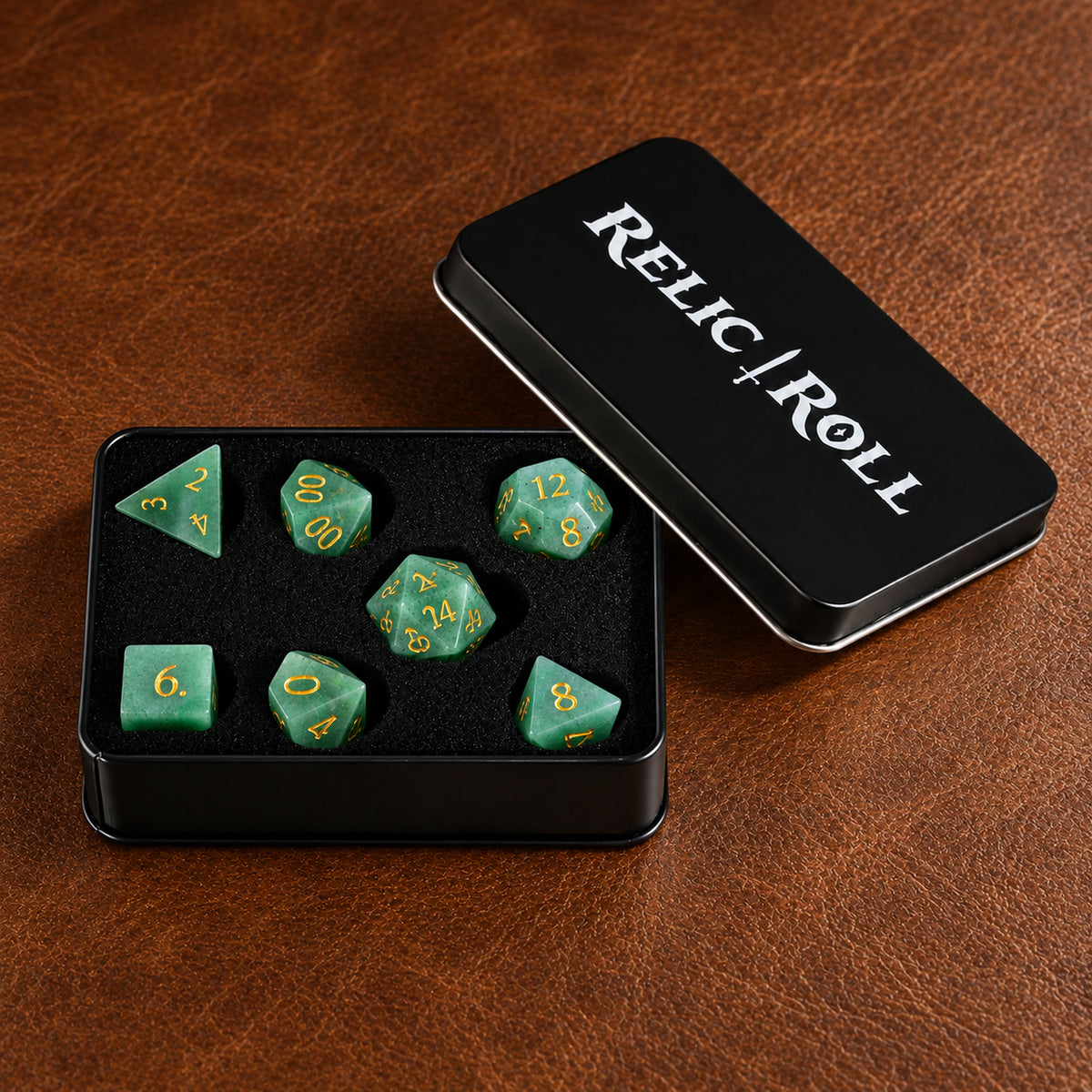Mintlight Seer - Relic Roll presentation box with dice set