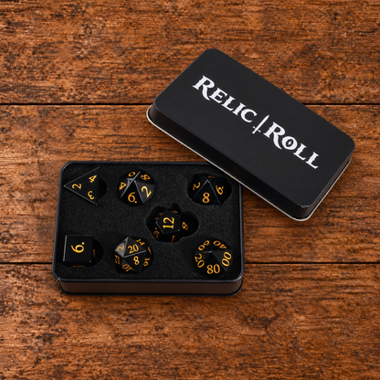 Night Sovereign gemstone DnD dice set image 01