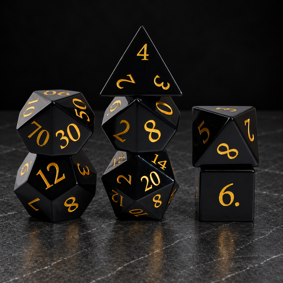 Night Sovereign gemstone DnD dice set image 02