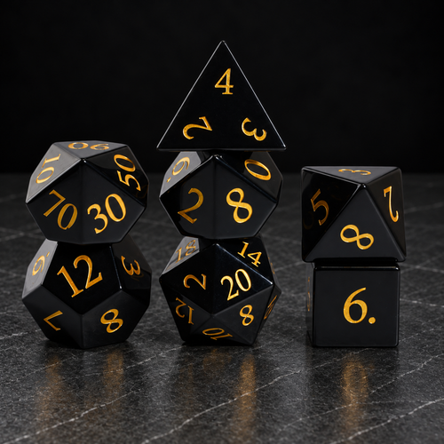 Night Sovereign gemstone DnD dice set image 02