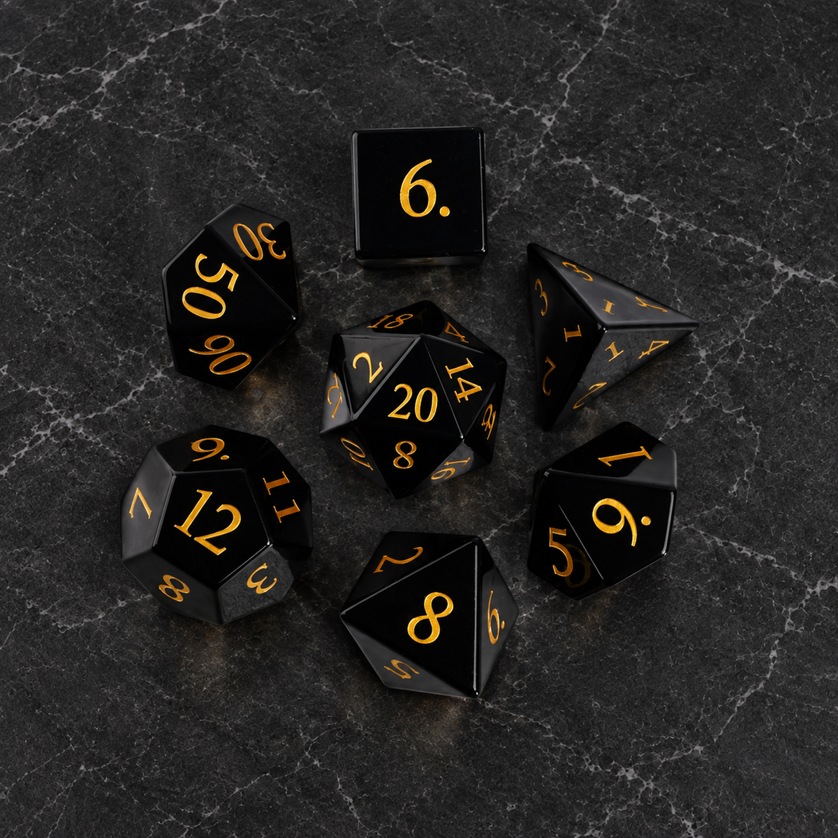 Night Sovereign gemstone DnD dice set image 05