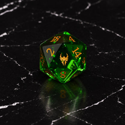 Verdant Gate D20 - Green Glass DnD dice set