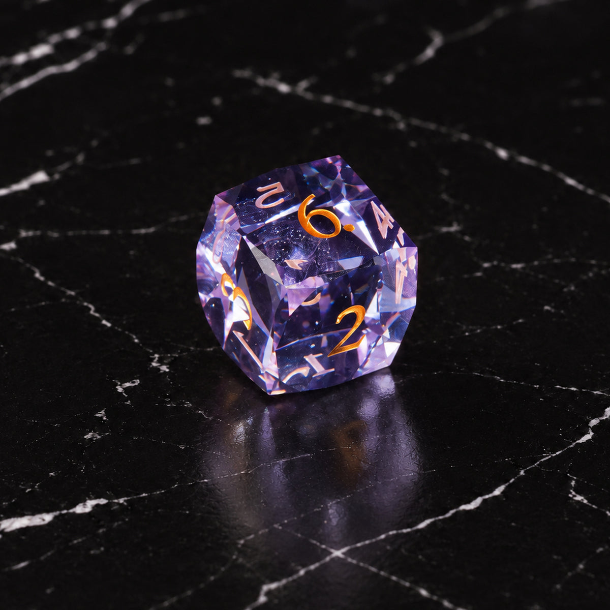 Violet Starvault D6 - Light Purple Gemstone DnD dice set