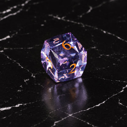 Violet Starvault D6 - Light Purple Gemstone DnD dice set