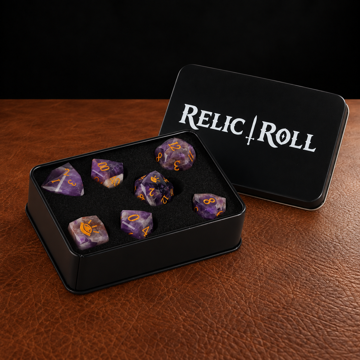 All-Seeing Violet - Gemstone Dice Set - image 5