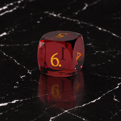 Emberwood Relic D6 - Red-Brown Glass DnD dice set