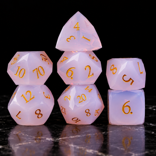Roseglass Promise - Gemstone Dice Set - image 1