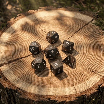 Handmade Wood Dice Set Wood Dice Set for DND, 7pcs Handmade Polyhedral RPG Dice, Natural Wooden Dice for Dungeons and Dragons