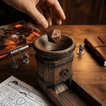 Handmade Wood Dice Set Wood Dice Set for DND, 7pcs Handmade Polyhedral RPG Dice, Natural Wooden Dice for Dungeons and Dragons