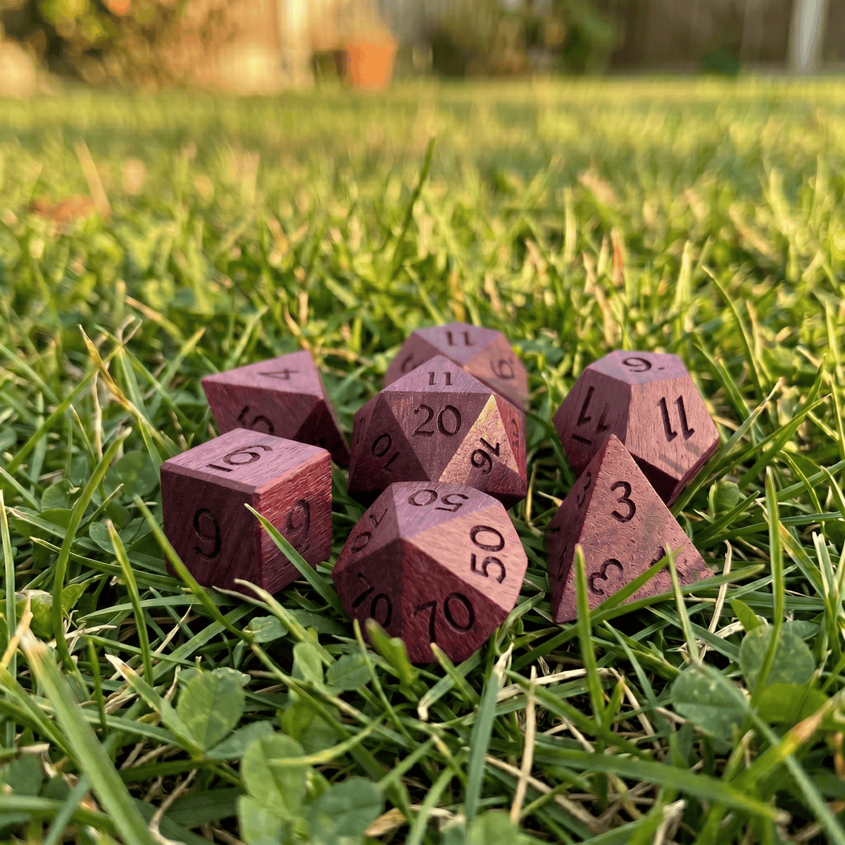 Handmade Wood Dice Set Wood Dice Set for DND, 7pcs Handmade Polyhedral RPG Dice, Natural Wooden Dice for Dungeons and Dragons