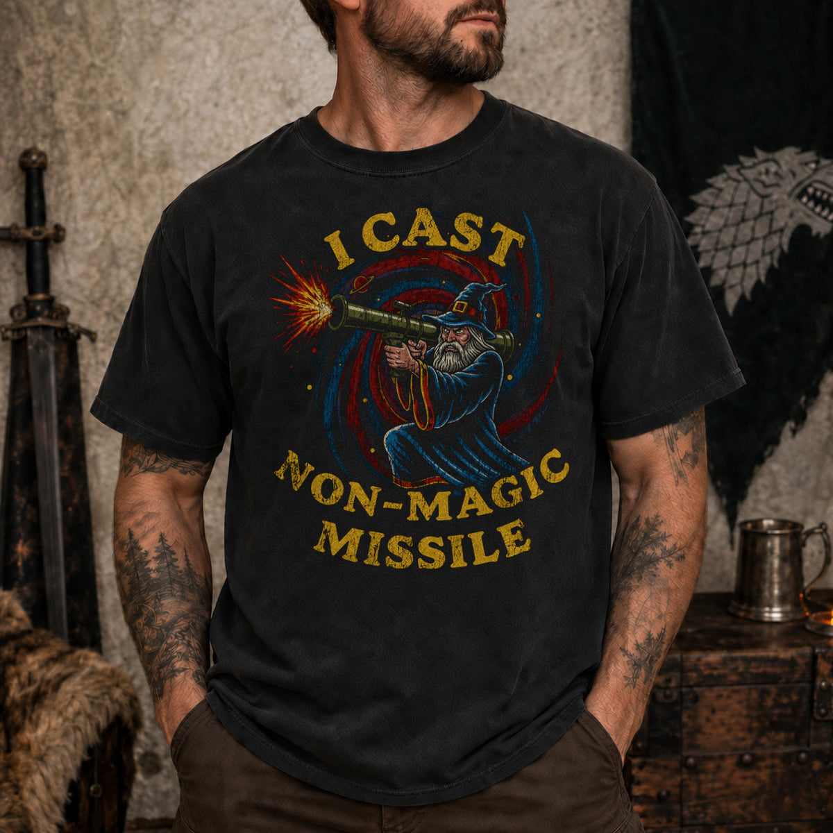 I Cast Non-Magic Missile - DnD T-Shirt D&D lifestyle image