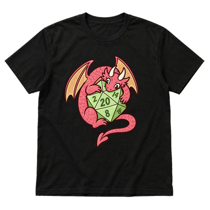 Dragon’s Lucky D20 - DnD T-Shirt main product image on white background