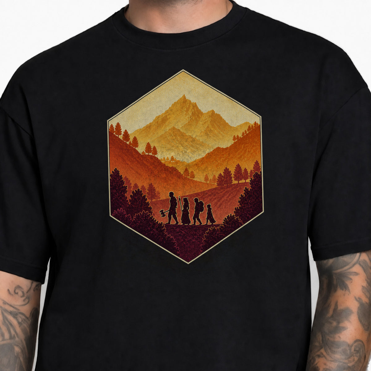 The Adventure Party - DnD T-Shirt male studio image