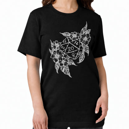 Floral Dragon D20 - DnD T-Shirt women fit image