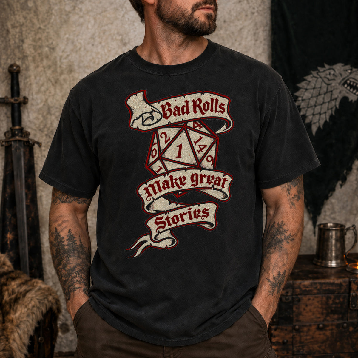 Bad Rolls Make Great Stories - DnD T-Shirt D&D lifestyle image