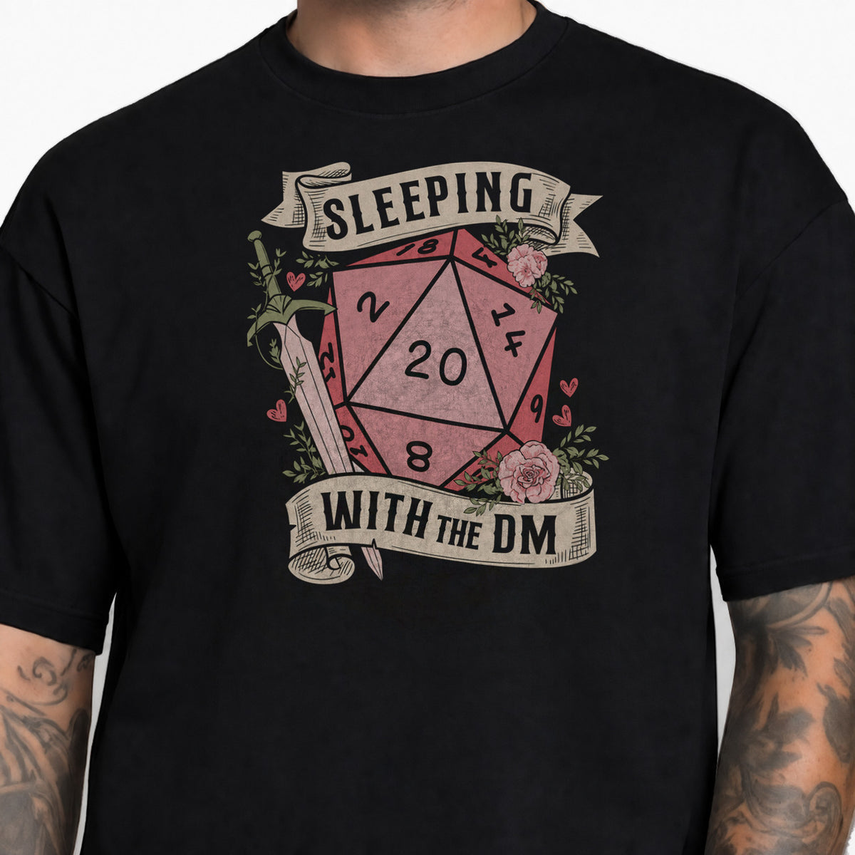 Sleeping with the DM - DnD T-Shirt male studio image