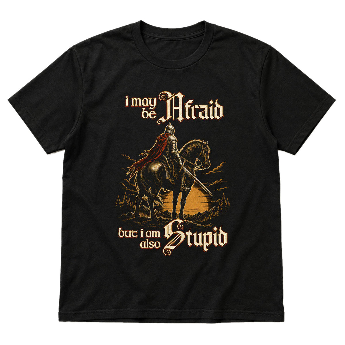 Afraid but Also Stupid - DnD T-Shirt main product image on white background