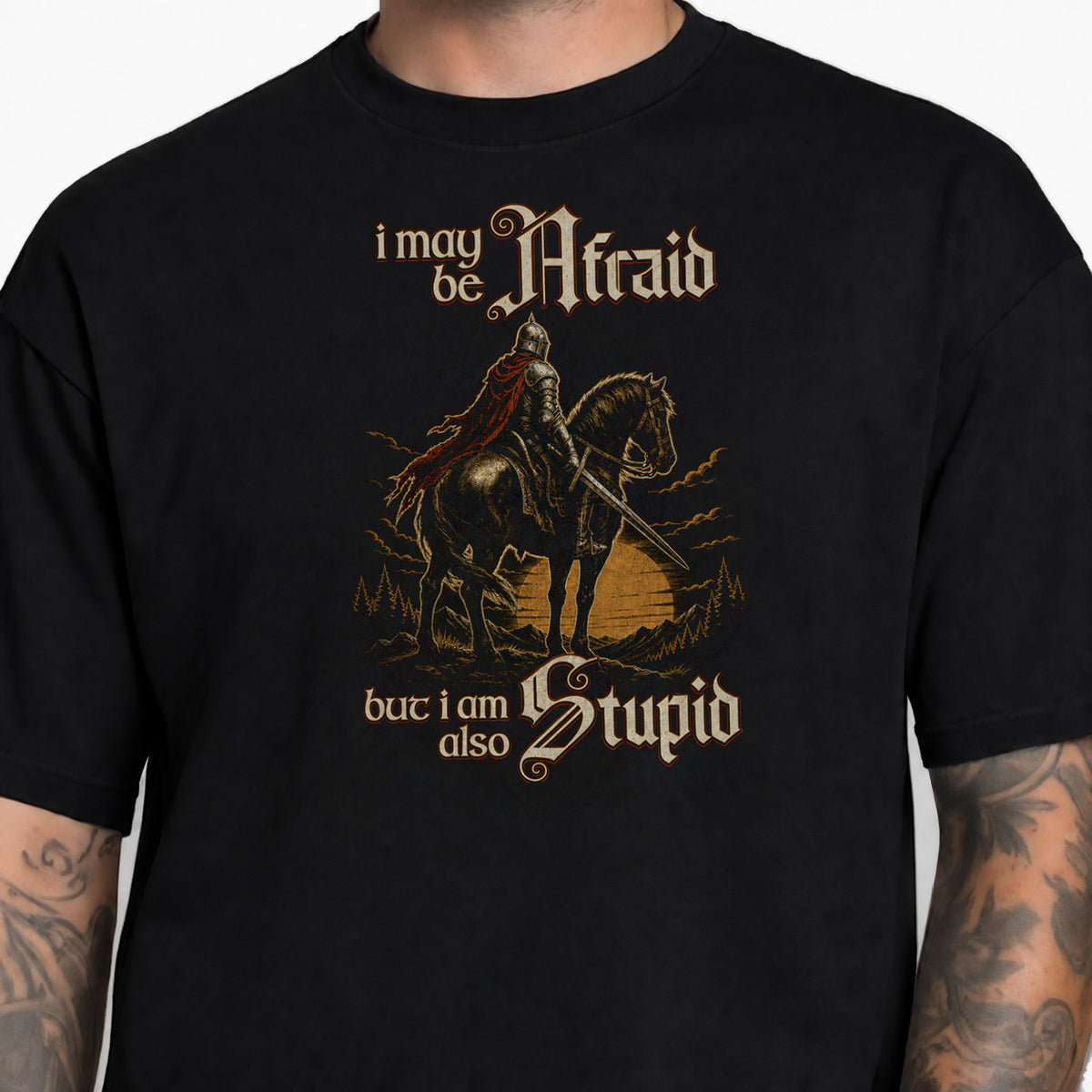 Afraid but Also Stupid - DnD T-Shirt male studio image