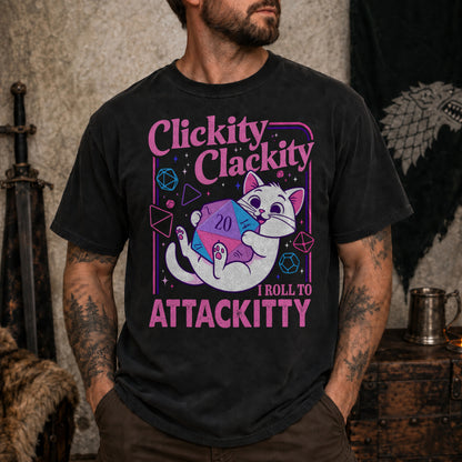 Clickity Clackity Roll to Attackity - DnD T-Shirt D&D lifestyle image