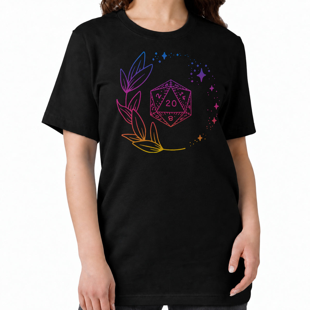 Neon Floral D20 - DnD T-Shirt women fit image