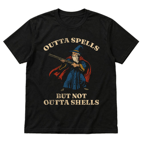 Outta Spells, Not Outta Shells - DnD T-Shirt main product image on white background