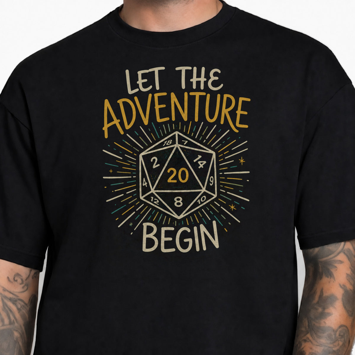 Let the Adventure Begin - DnD T-Shirt male studio image