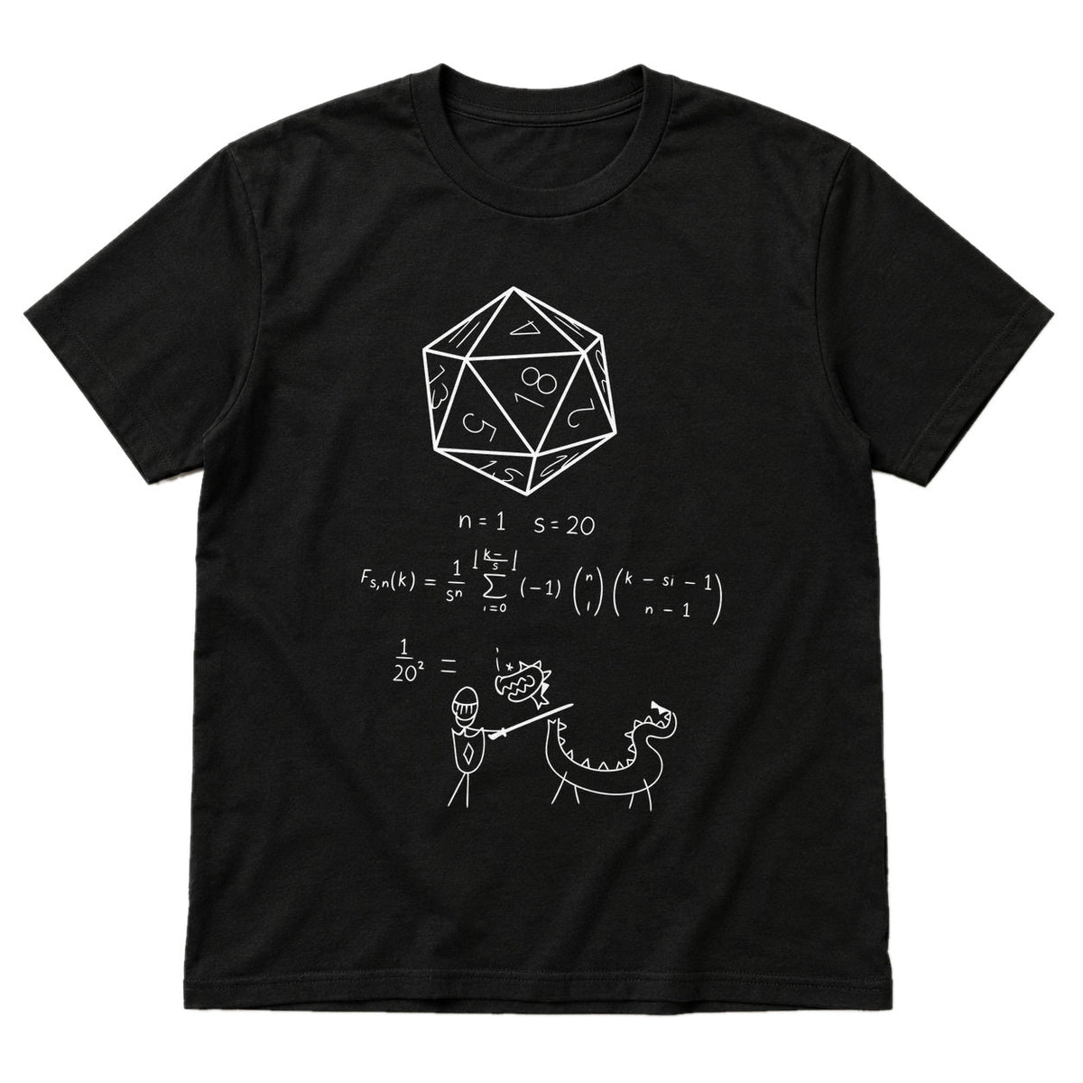 D20 Probability - DnD T-Shirt main product image on white background