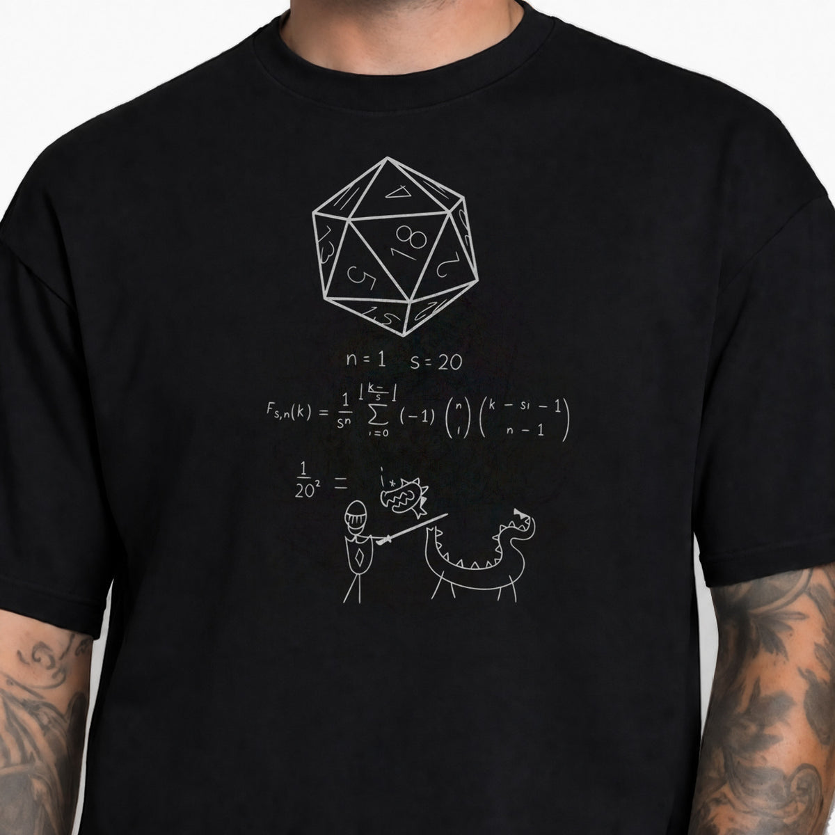 D20 Probability - DnD T-Shirt male studio image